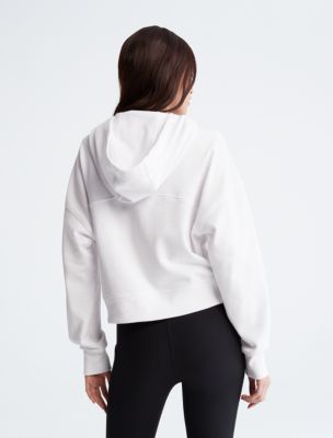 Calvin Klein Performance Womens White Zip-up Hoodie Athletic