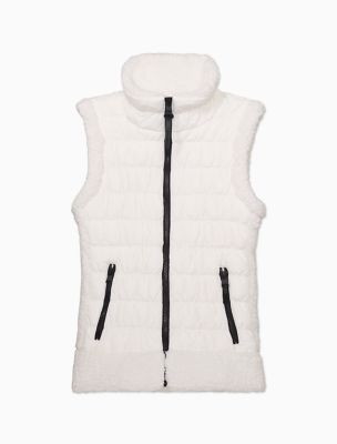 calvin klein white puffer vest
