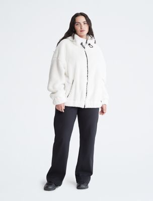 Calvin Klein Performance Women's Sherpa Pullover, Cloud, M at   Women's Clothing store
