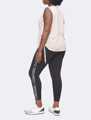 Plus Size High-waist Reflective Piping Fitness Leggings Black 2x - White  Mark : Target