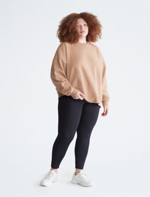 Plus Size Solid High Waist Stacked Leggings