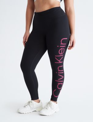 Calvin Klein Jeans Ladies Black Organic Cotton Logo Leggings