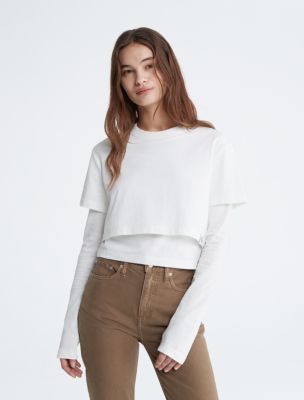 Sada hente emulsion Double Layer T-Shirt | Calvin Klein