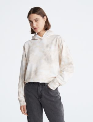 Beige and white tie dye sweatshirt hot sale