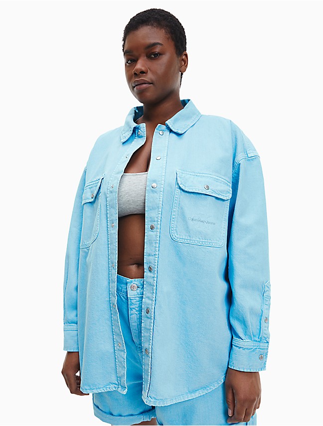 Plus Size Denim Utility USA Klein® Shirt | Jacket Calvin