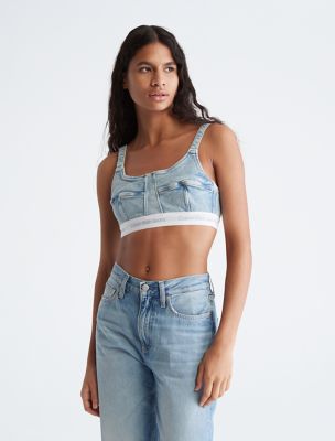 Calvin Klein Jeans, CKJ Denim Bralette, Denim Medium