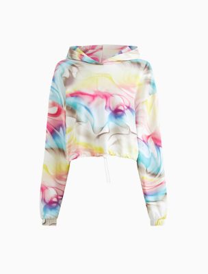 Pride Cropped Allover Print Hoodie, Pride Multi