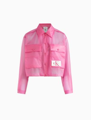 Transparent discount cropped jacket