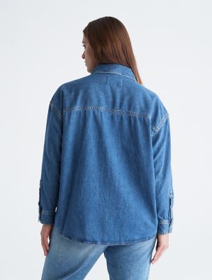 Plus Size Denim Utility Shirt Jacket | Calvin Klein® USA