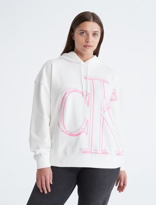NWT Calvin Klein QF5118 Modern Plus Size Logo Cotton Boyshorts, White  (100)