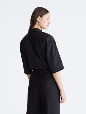 Poplin Button-Down Shirt, Black Beauty