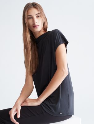 売れ筋商品|||カルバンクライン カットソー トップス レディース Women's Printed Mock-Neck Top Navy/cream ウィメンズ | トップス | カルバン・クライン 公式オンライン