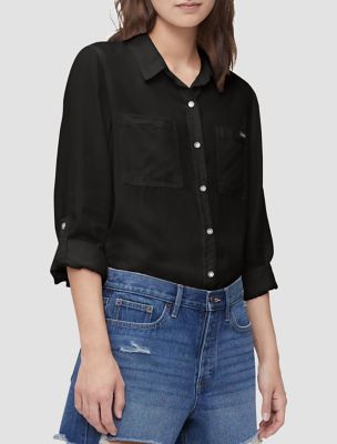 Calvin Klein Womens Long Sleeve Wrinkle Free Button Down Blouse :  : Clothing, Shoes & Accessories