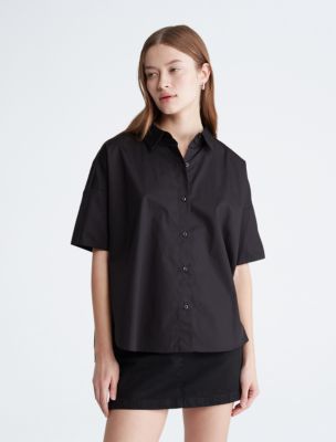 Calvin klein black button down clearance shirt