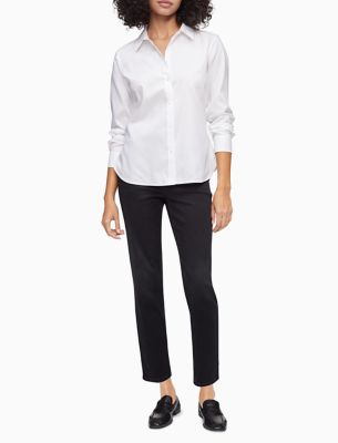 calvin klein women's button up shirts