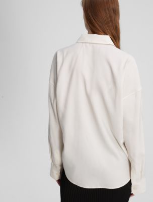 Soft Twill Relaxed Shirt, Ivory