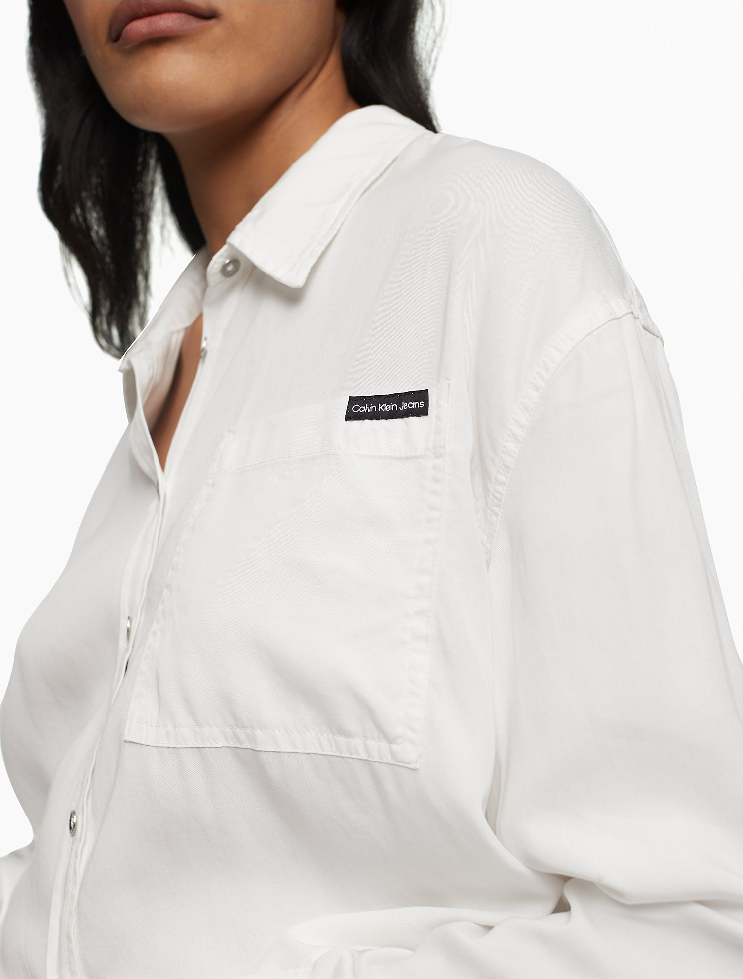 Cropped Button-Down Shirt | Calvin Klein® USA