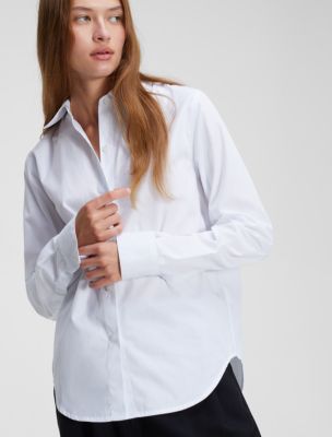 Women's Blouses Elegant Plain Top Stand Collar Fake Buttons Long Sleeve  Black XL