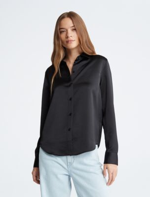 Satin Classic Button Down Shirt