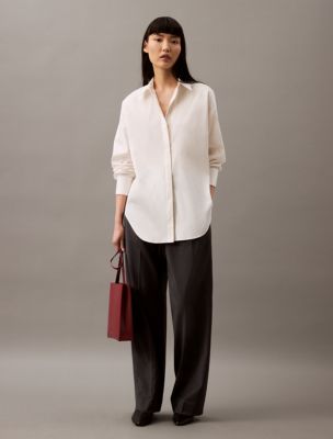 Thumbnail of Stretch Poplin Relaxed Fit Button-Down Shirt, Brilliant White