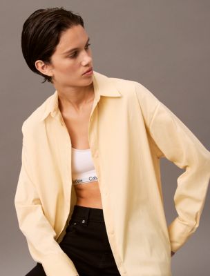 Thumbnail of Stretch Poplin Relaxed Fit Button-Down Shirt, Italian Straw