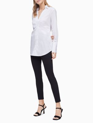 ruched button down shirt