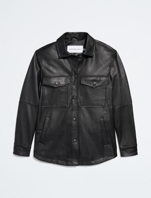 Calvin klein outlet faux leather jacket