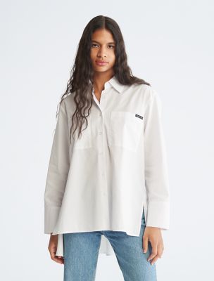 Calvin klein women's shop button down shirt