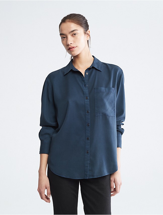 Plus Size | Klein® Calvin USA Jacket Shirt Utility Denim