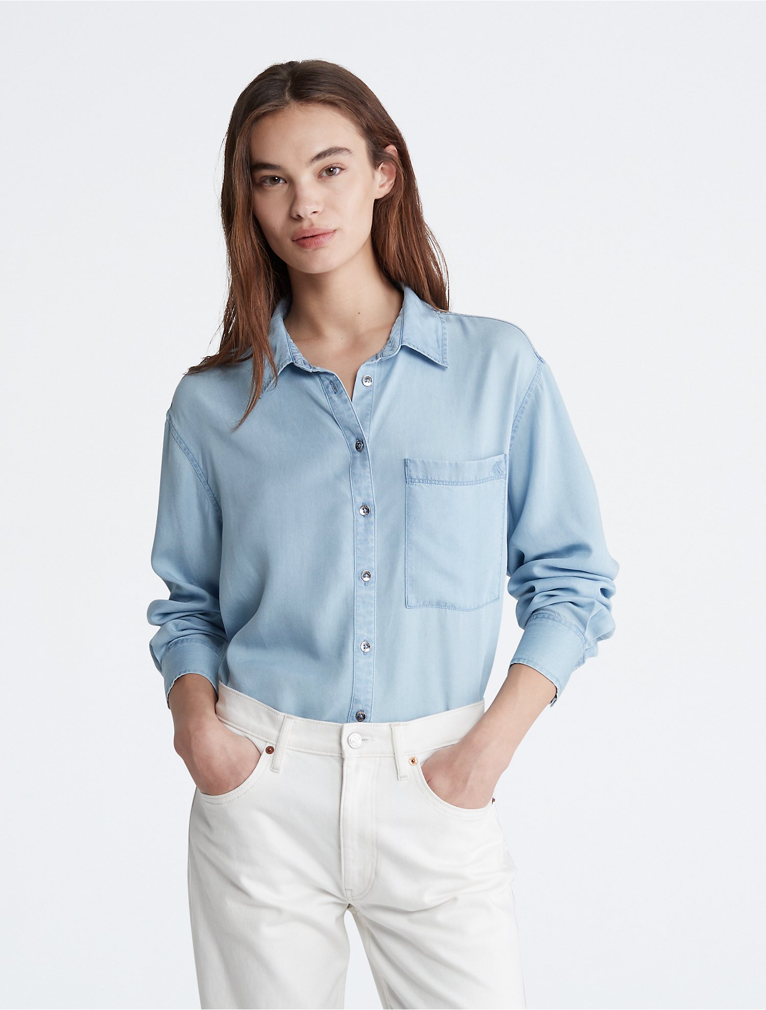 Boyfriend Fit Button-Down Shirt | Calvin Klein