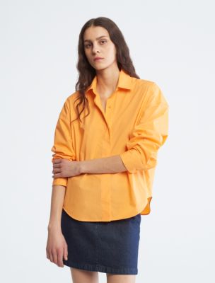 Pure Poplin Shirt, Blazing Orange