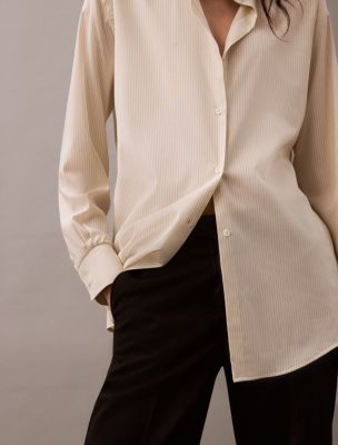 Thumbnail of Relaxed Wool Blend Button-Down Shirt, Stripe