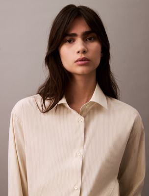Thumbnail of Relaxed Wool Blend Button-Down Shirt, Stripe