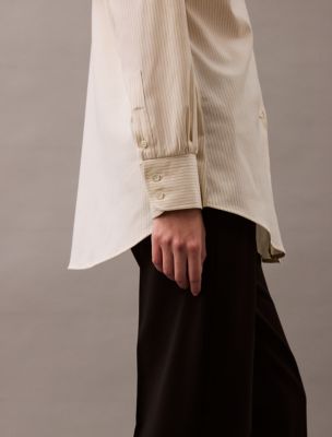 Thumbnail of Relaxed Wool Blend Button-Down Shirt, Stripe