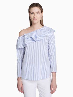calvin klein ruffle blouse