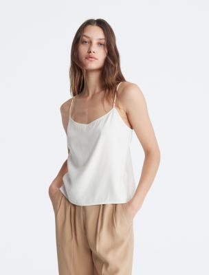 Soft Twill Woven Camisole, Ivory