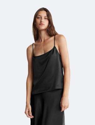 Buy Friends Like These Black Strappy Sleeveless Satin Cami Top from Next USA