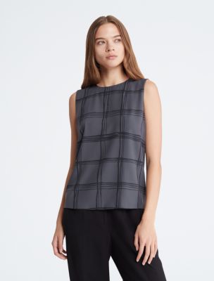 Calvin klein women's sleeveless top best sale