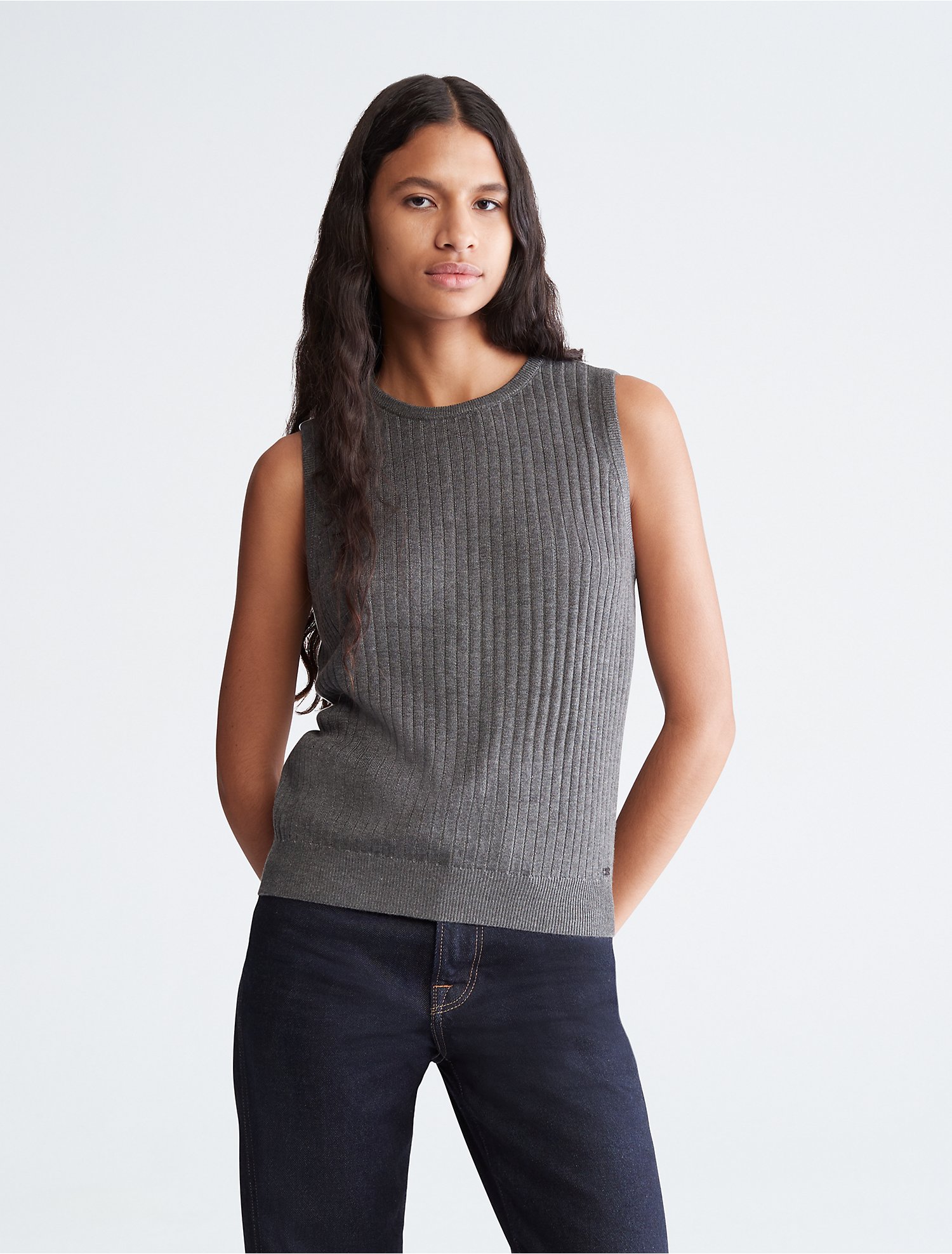 Ribbed Knit Sleeveless Top | Calvin Klein® USA
