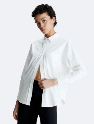 Calvin klein white shirt hot sale womens