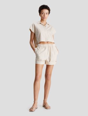 Tencel Button Up Shirt & Relaxed Shorts, 