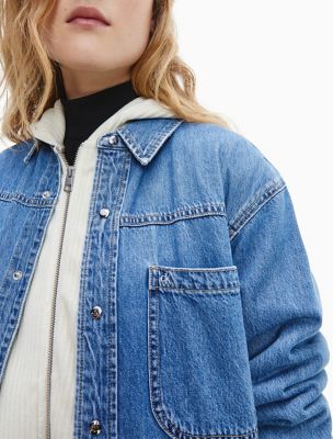 calvin klein light wash denim jacket