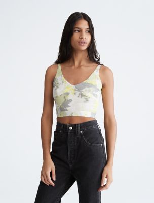 Glazed Fabric Tank Top, Light Green