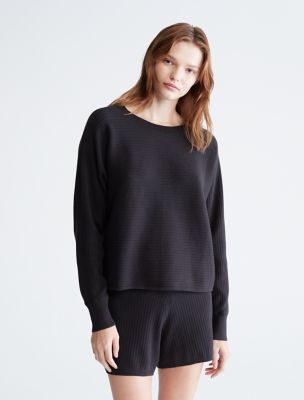 Ribbed Dolman Sleeve Sweater