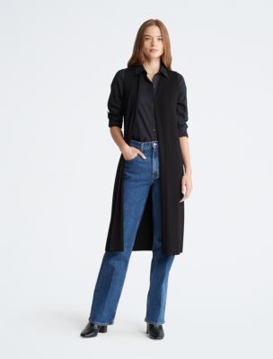 Women's Ribbed Duster Cardigan, Women's Tops