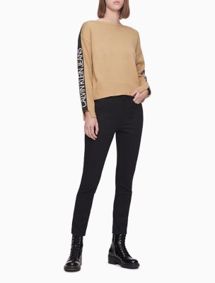 calvin klein tape neck hoodie