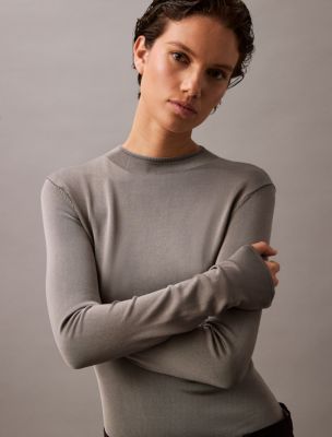 Mock Neck Viscose Sweater | Calvin Klein