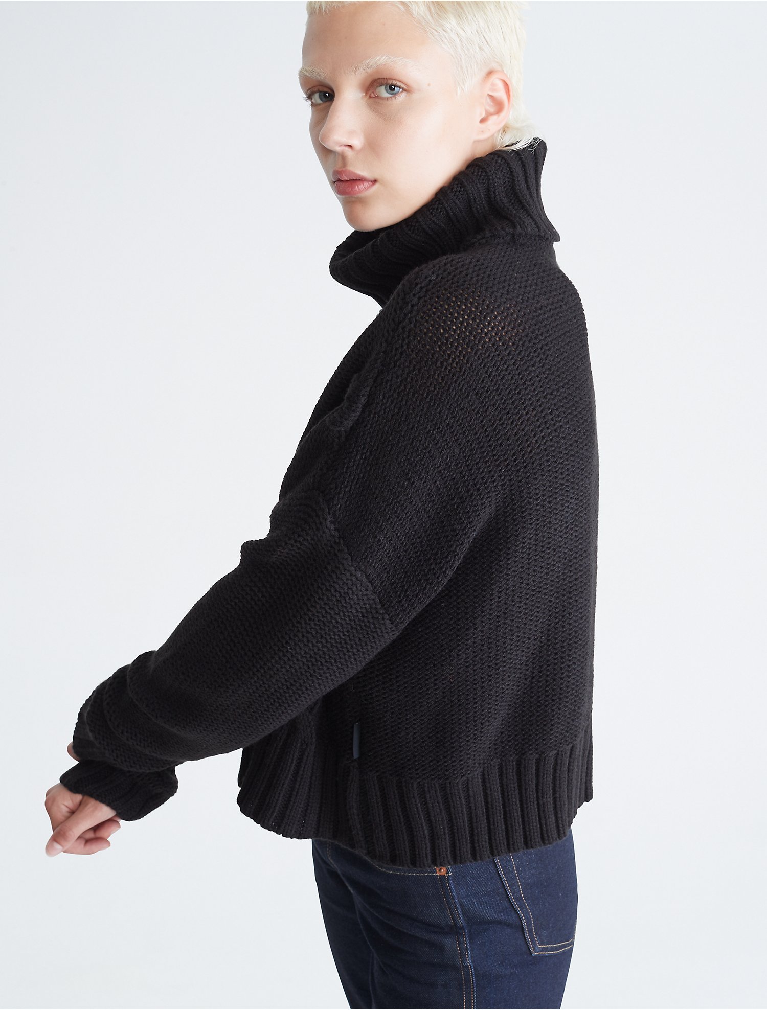 Cable Knit Turtleneck Sweater | Calvin Klein® USA
