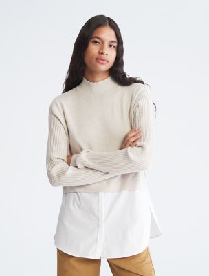 Buy Calvin Klein Jeans Mock Neck Jacquard Sweatshirt - NNNOW.com