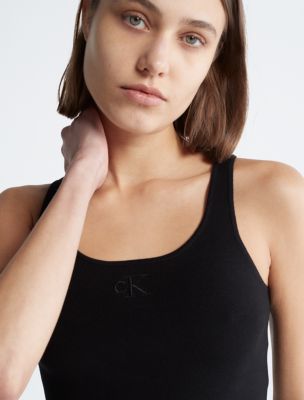 Logo Embroidery Cropped Tank Top